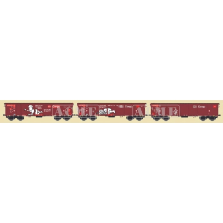 ACME 45196 - Zestaw 3 wagonów Tamns 895 Graffiti, DB-Cargo, Ep. V-VI, Zestaw A